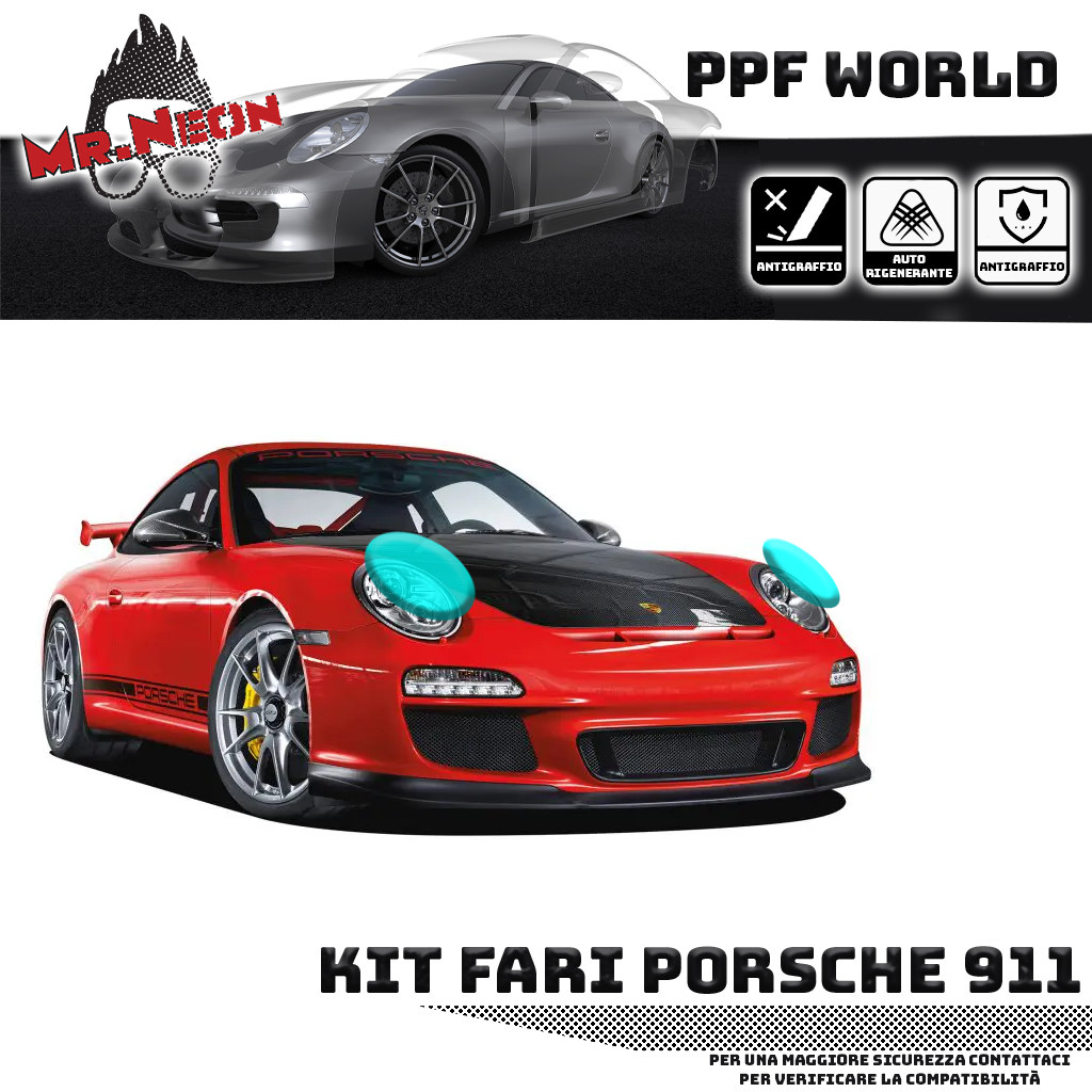 Kit pellicole protettive fari Porsche 992 dal 2019 al 2025
