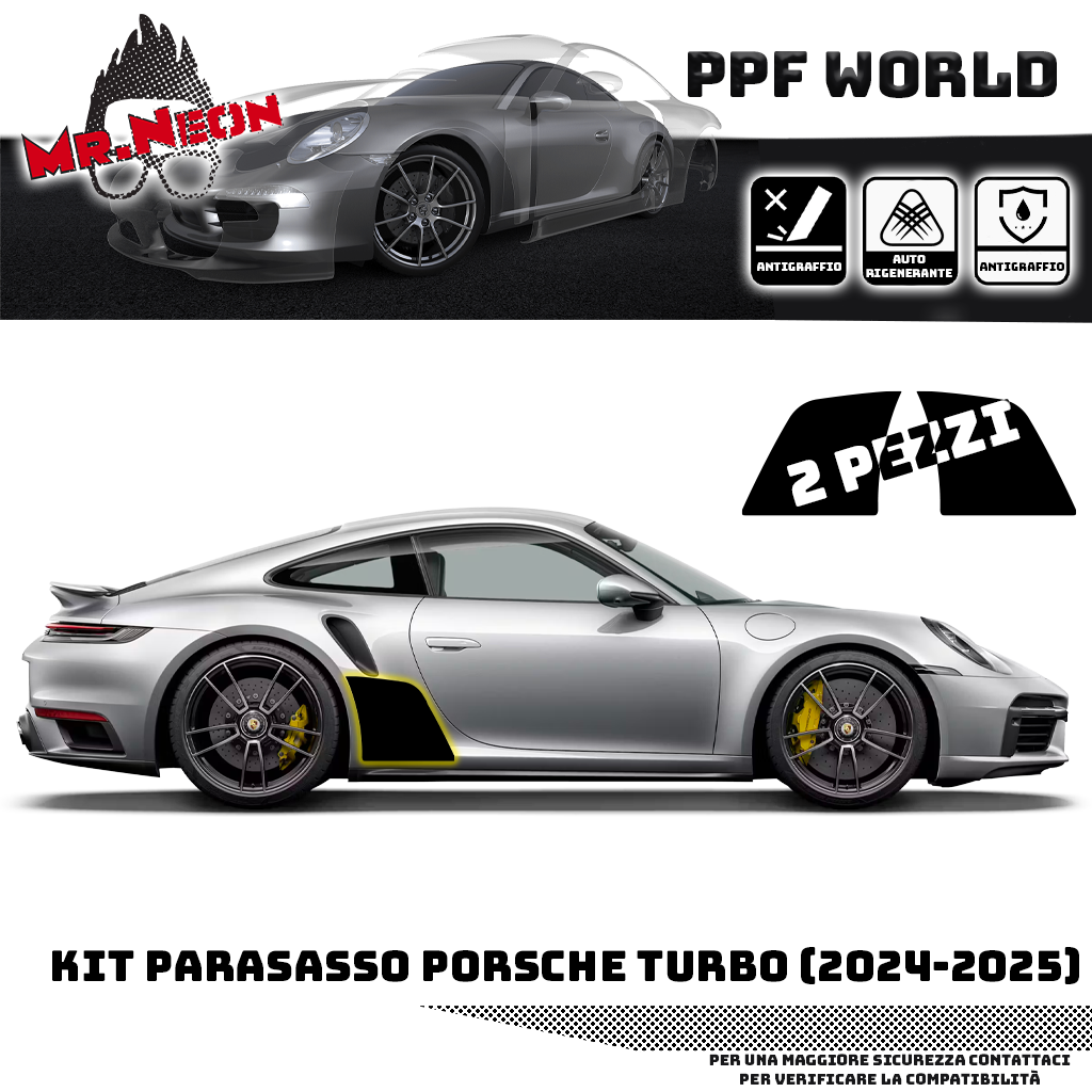 Set parasassi PPF antisasso per Porsche 911 Turbo (992.1) – Coppia pellicole protettive originali