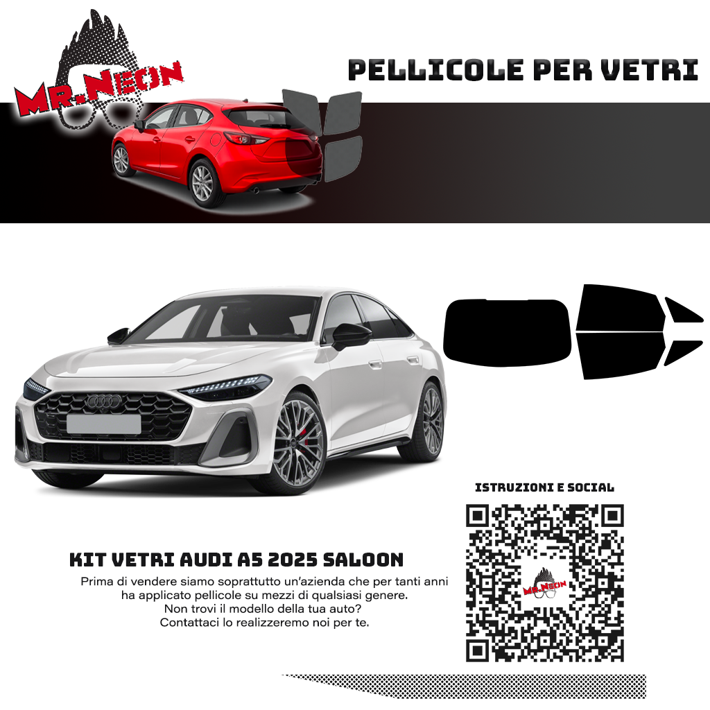 Kit pellicola oscurante posteriore pretagliato per Audi A5 2025 Saloon