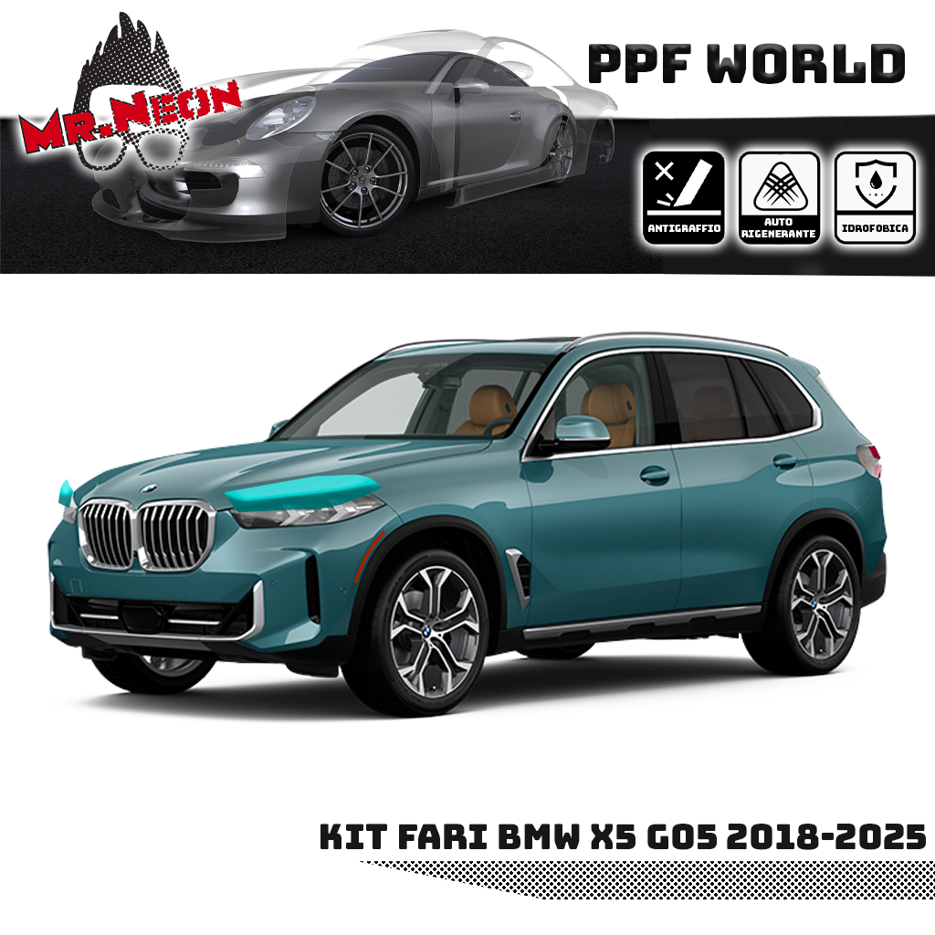 Kit Pellicola Protettiva Fari BMW X5 G05 2018-2025 – PPF Pretagliato