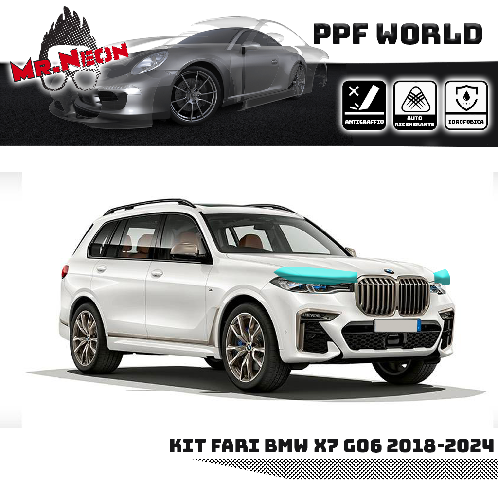 Kit Pellicola Protettiva Fari BMW X7 G07 2019-2025 – PPF Pretagliato
