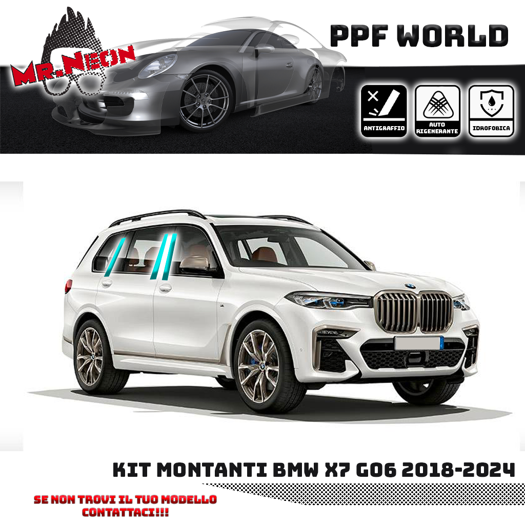 Kit Pellicola Protettiva Montanti BMW X7 G07 (2018–2024) – PPF Pretagliato