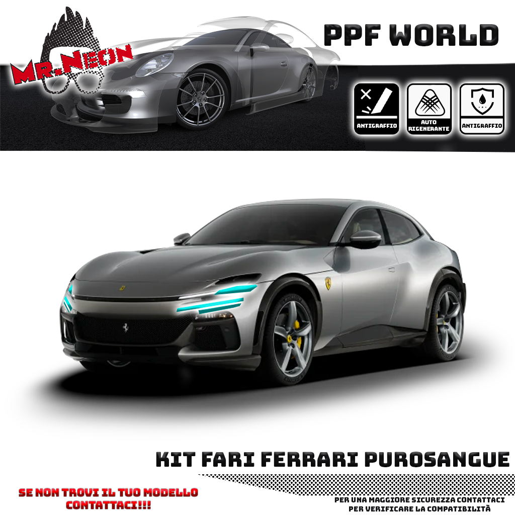 Kit Pellicola Protettiva Fari – Ferrari Purosangue (2023–2025)