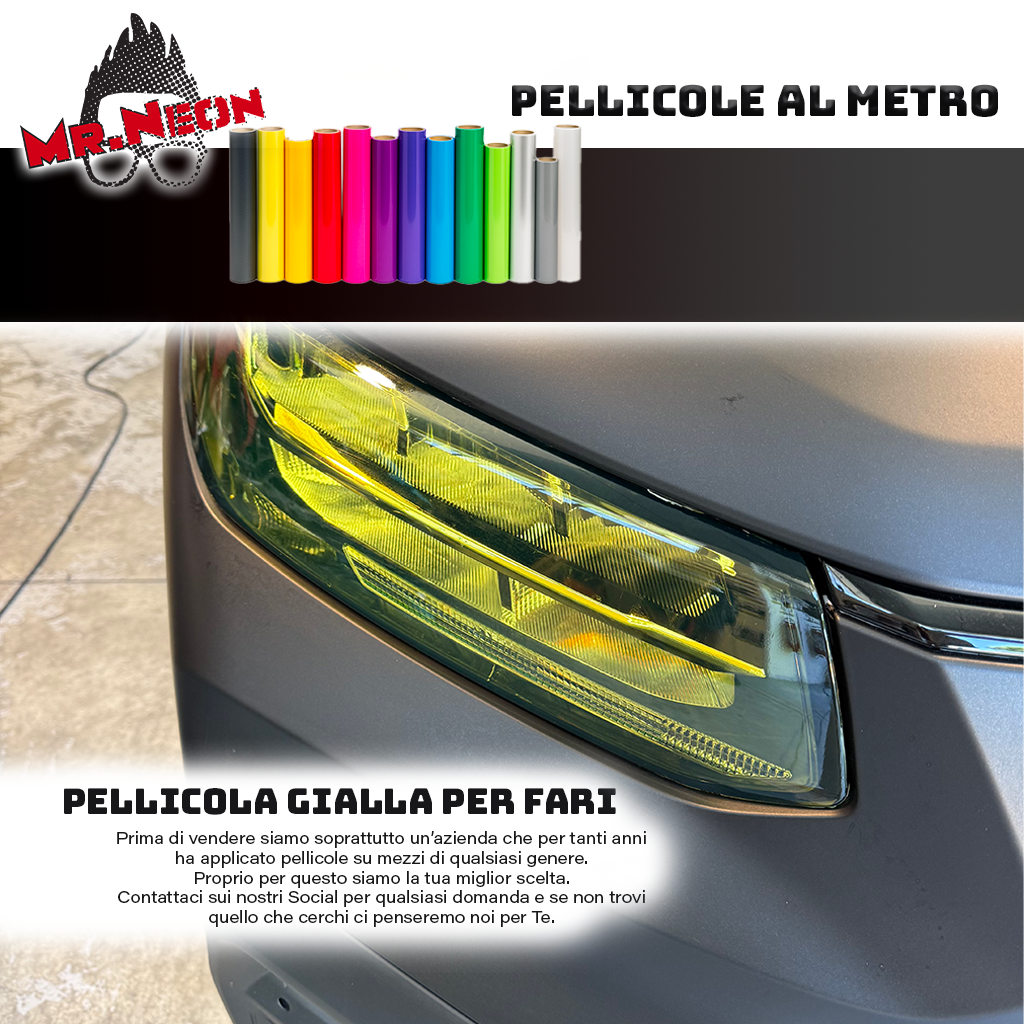 Pellicola Gialla TPH per Fari – Vendita al Metro Lineare