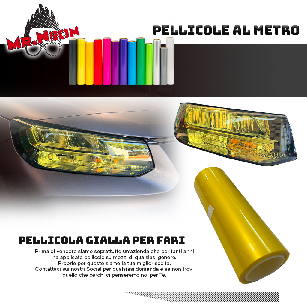 Pellicola Gialla TPH per Fari – Vendita al Metro Lineare