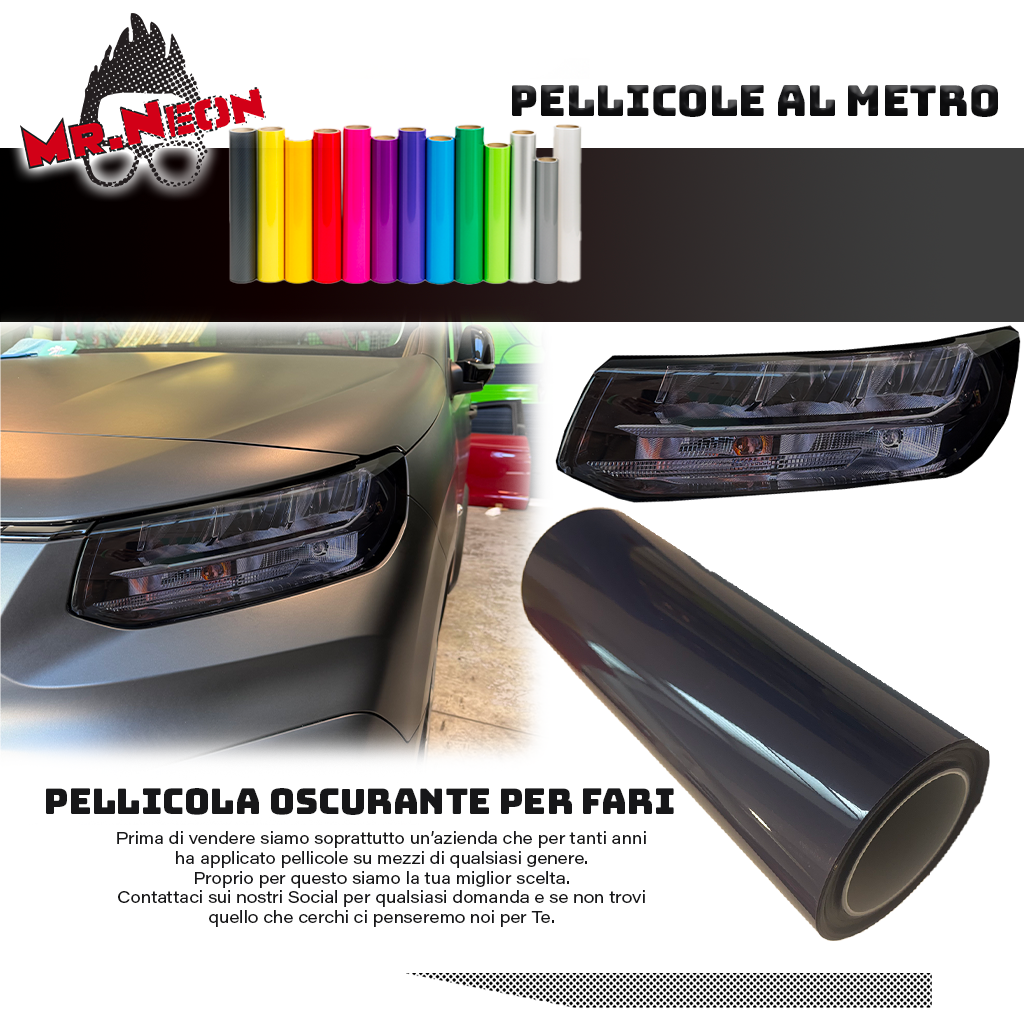 Pellicola TPU Smoked per Fari – 30 × 120 cm – Effetto Fumé Protettivo
