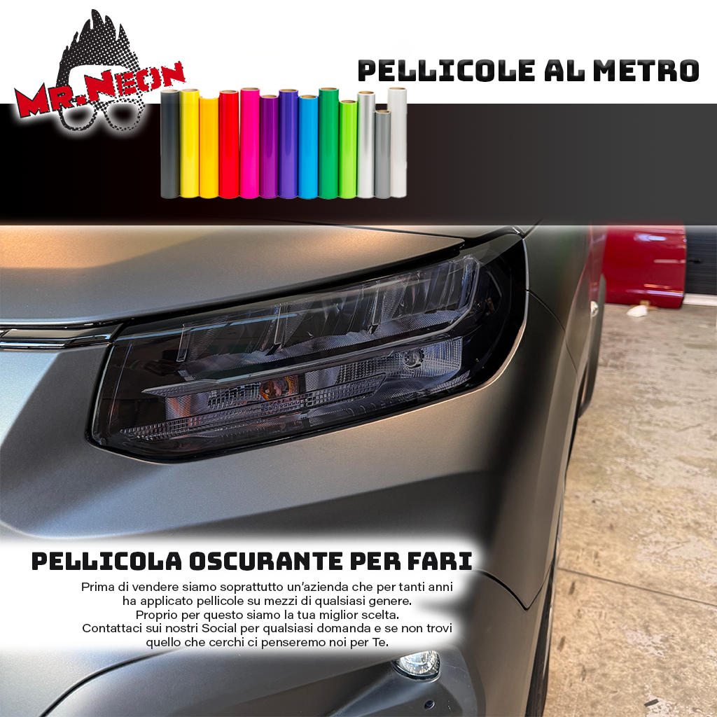 Pellicola TPU Smoked per Fari – 30 × 120 cm – Effetto Fumé Protettivo