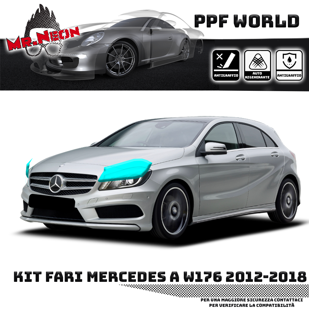Kit Pellicola Protettiva Fari – Mercedes A200 W176 (2012–2018)