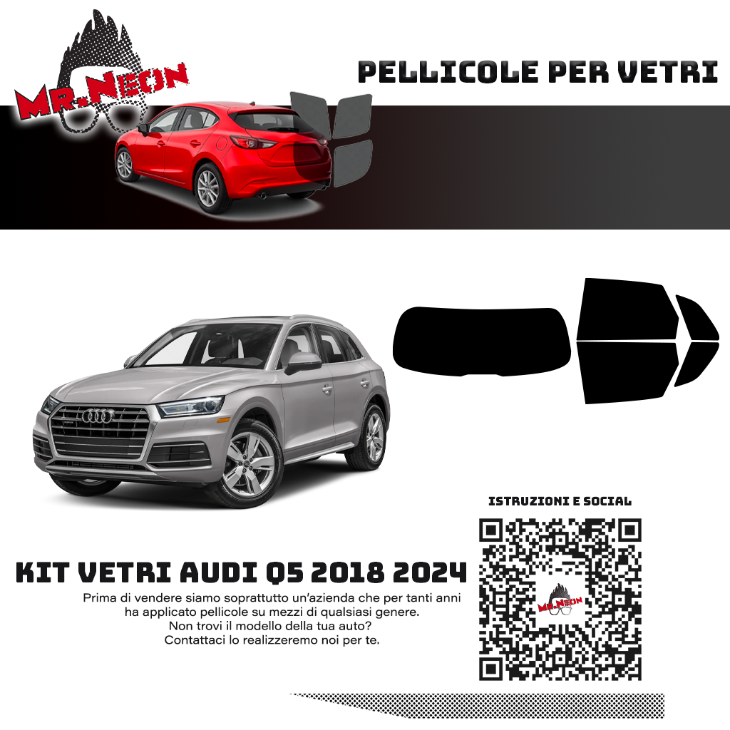 Kit pellicola oscurante posteriore pretagliato per Audi Q5 2018-2024