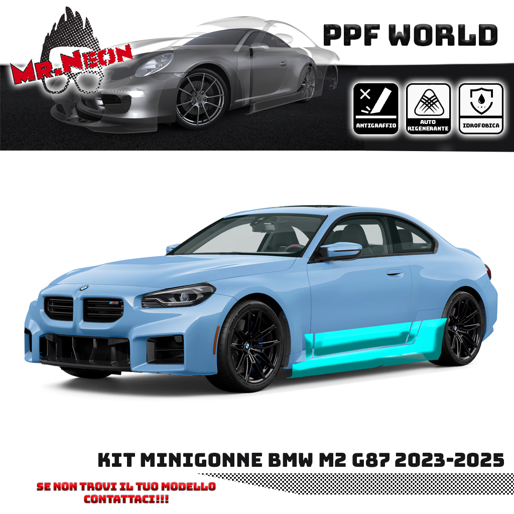 Kit PPF minigonne e parti basse per BMW M2 G87 – 2023 in poi – Pellicola trasparente
