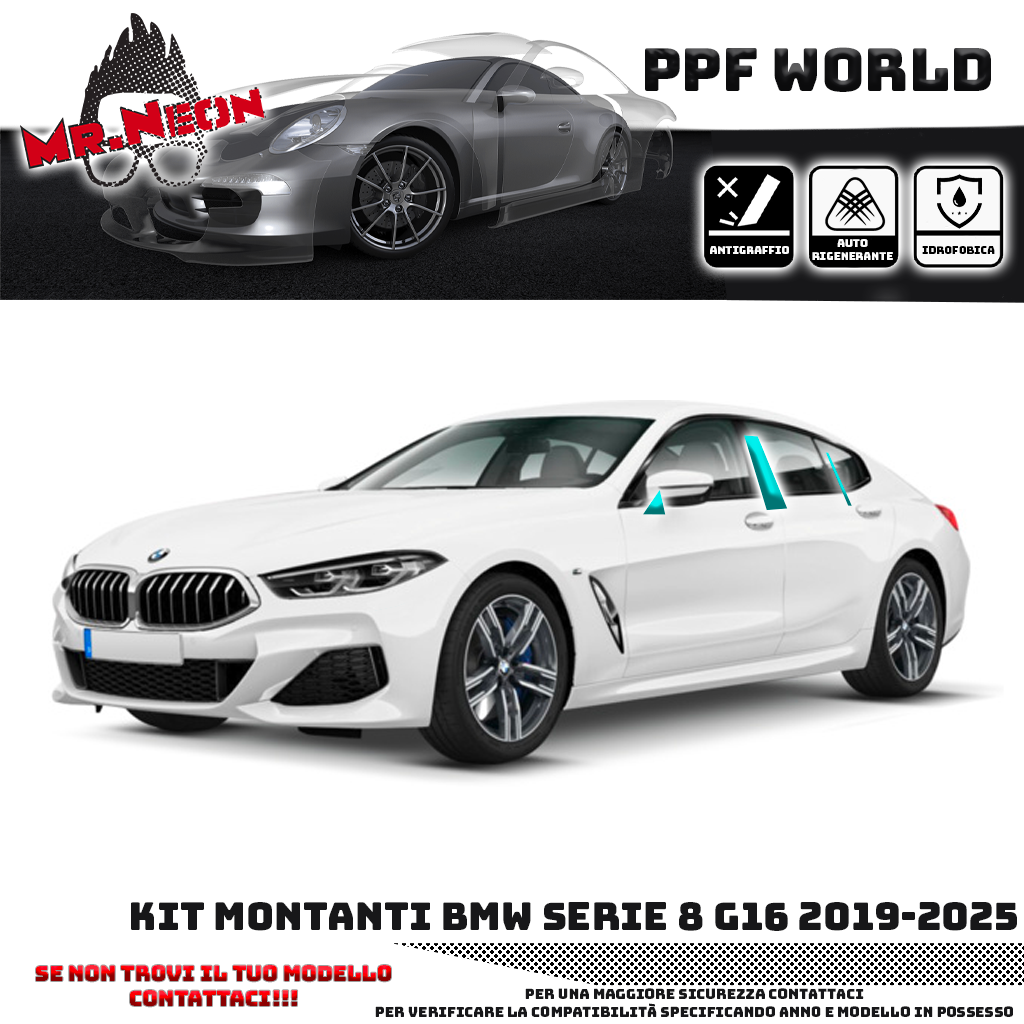 Kit Pellicola Protettiva Montanti BMW Serie 8 G16 2019-2025