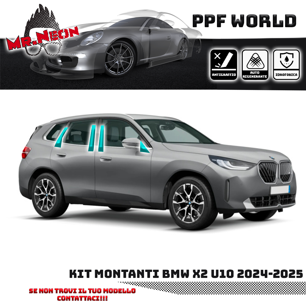 Kit Pellicola Protettiva Montanti BMW X2 U10 (2024–2025) – PPF Pretagliato