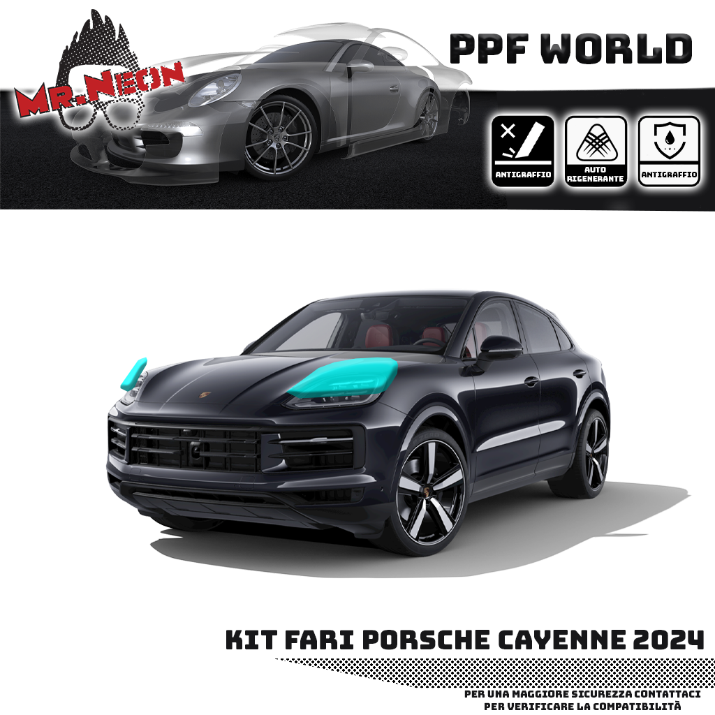 Kit pellicole protettive fari Porsche Cayenne 2023 - 2025