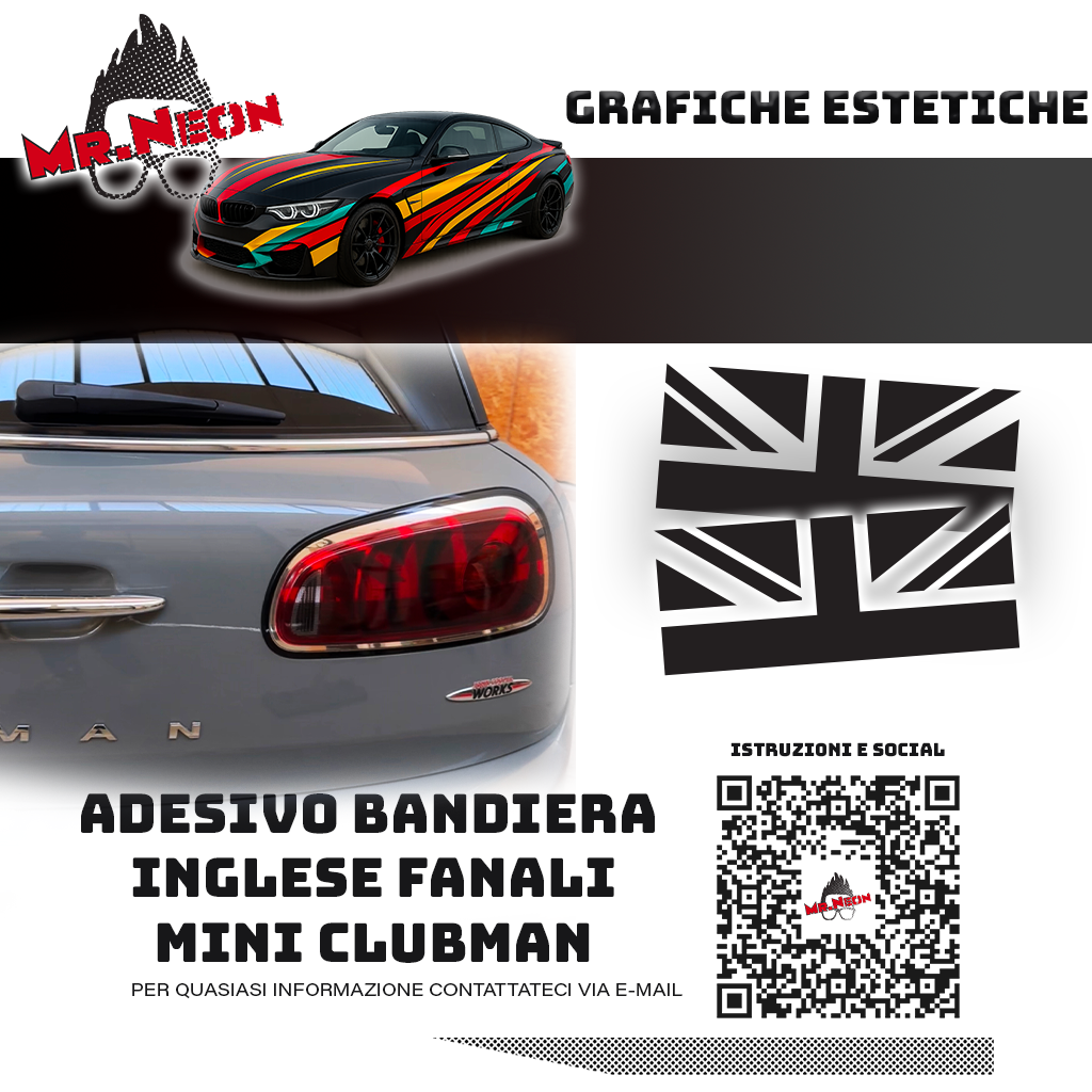 Adesivi Fanali MINI Clubman F54 2015-2025 – Union Jack Oscurati