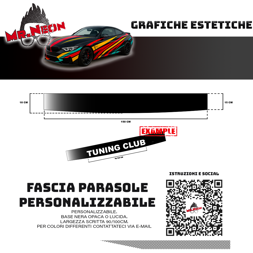 Fascia parasole personalizzata – Adesivo parabrezza auto