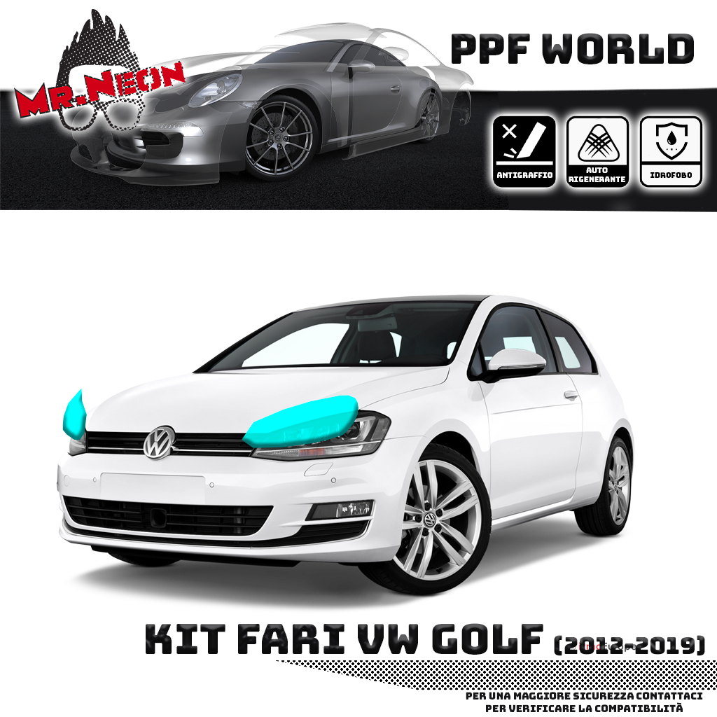 Kit Pellicola Protettiva Fari VW Golf 7 2012-2020 – PPF Pretagliato