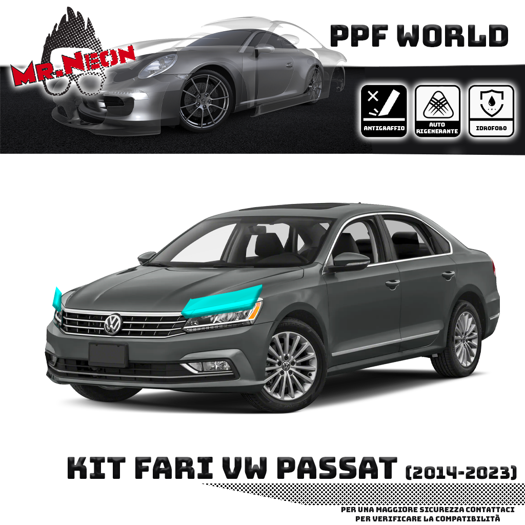 Kit Pellicola Protettiva Fari VW Passat 2014-2023 – PPF Pretagliato