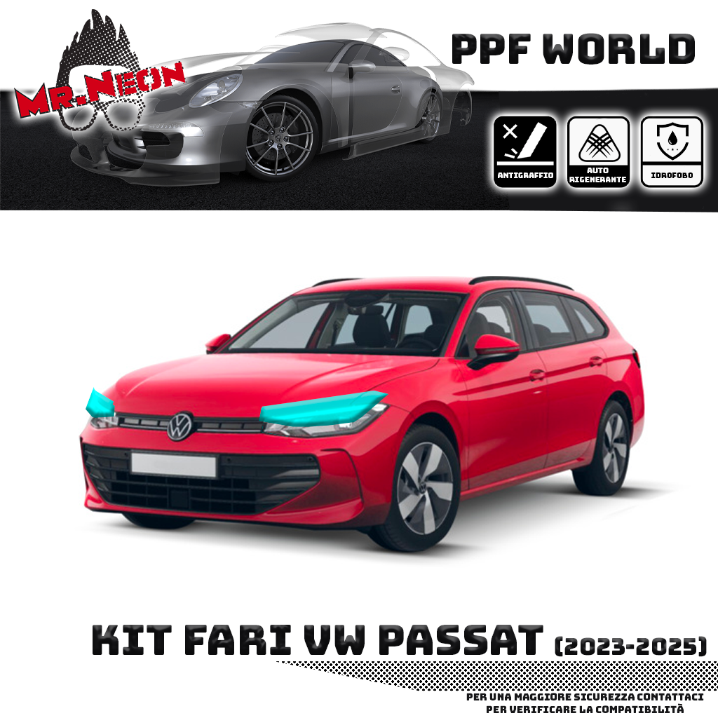 Kit Pellicola Protettiva Fari VW Passat 2024-2025 – PPF Pretagliato