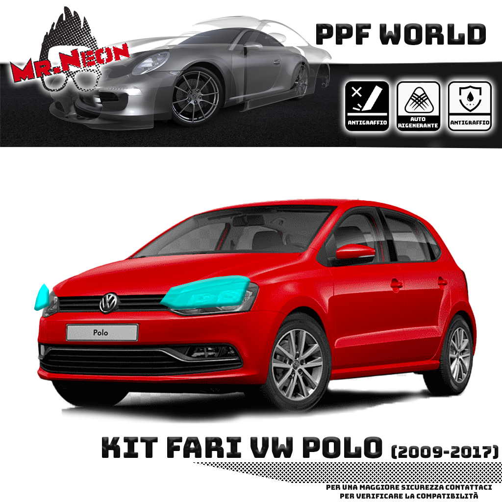 Kit Pellicola Protettiva Fari VW Polo 2016-2021 – PPF Pretagliato