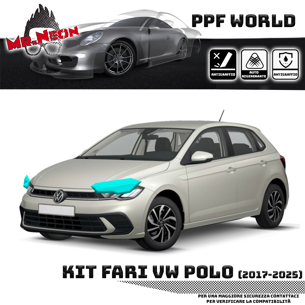 Kit Pellicola Protettiva Fari VW Polo 2022-2025 – PPF Pretagliato