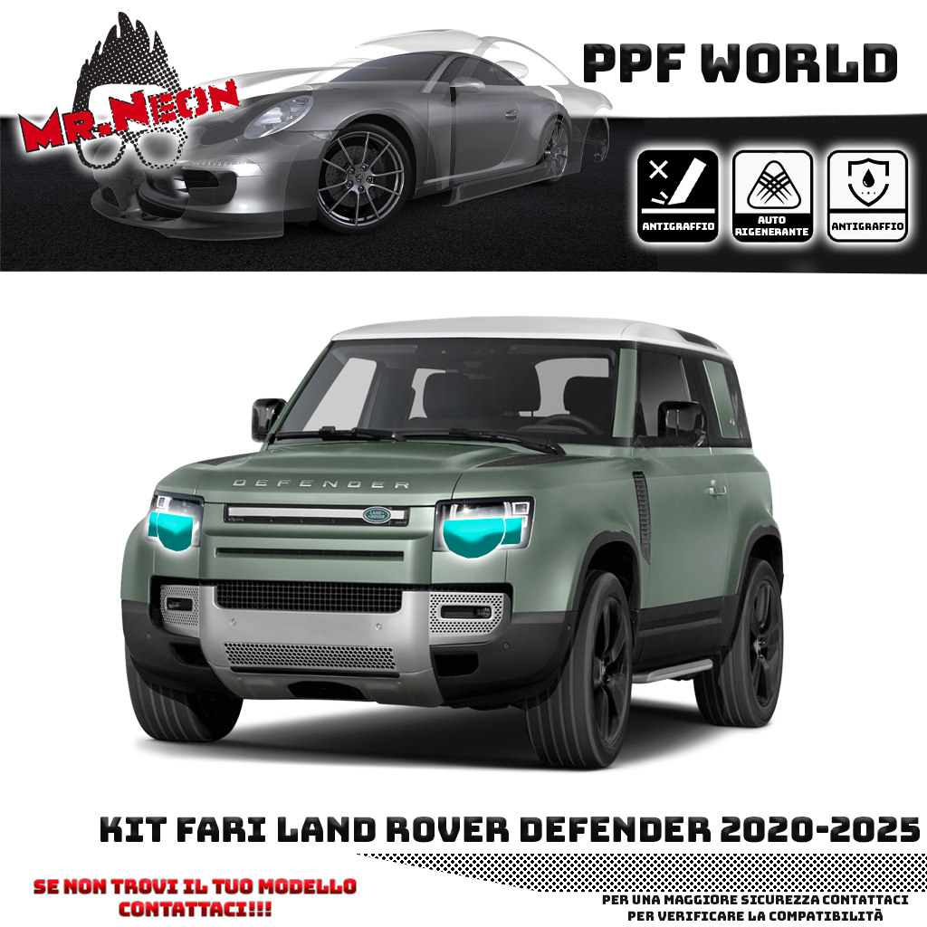 Kit Pellicola Protettiva Fari – Land Rover Defender (2020–2025)