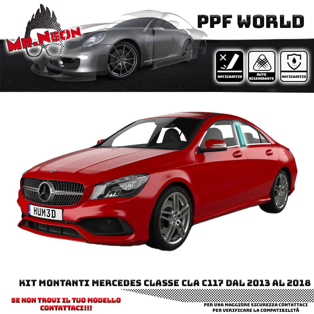 Kit Pellicola Protettiva Montanti – Mercedes CLA C117 (2013–2018)