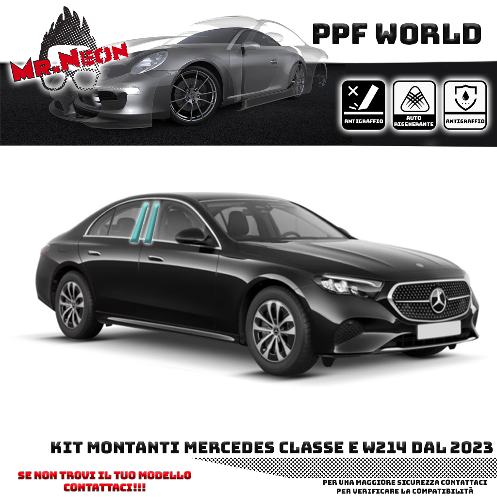 Kit Pellicola Protettiva Montanti – Mercedes Classe E W214 (2023–2025)