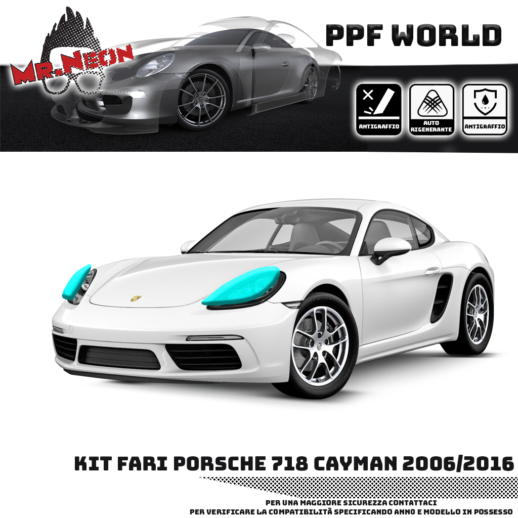 Kit pellicole protettive fari Porsche Cayman 2006-2016