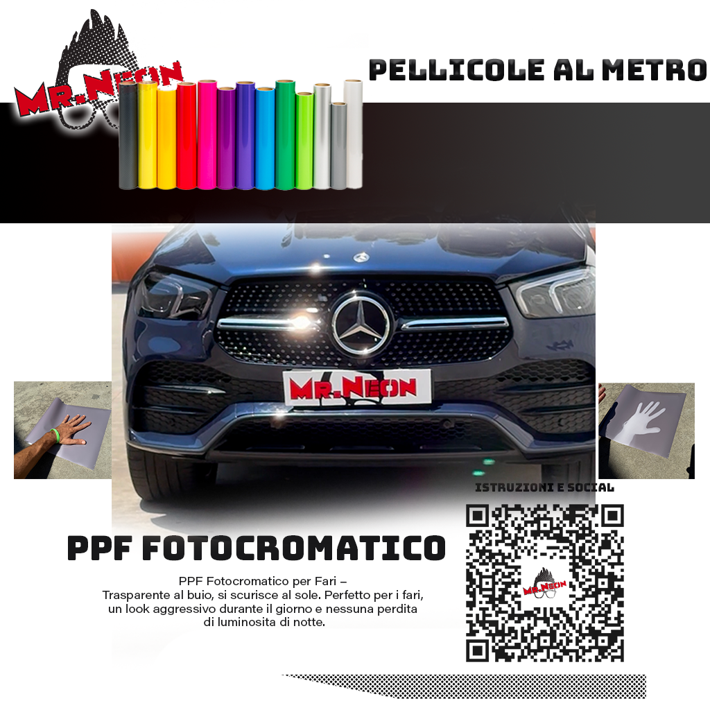 Pellicola PPF Fotocromatica per Fari – Venduta al Metro