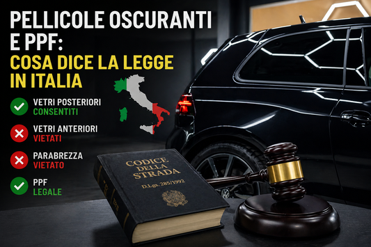Pellicole oscuranti auto e PPF: cosa dice la legge in Italia