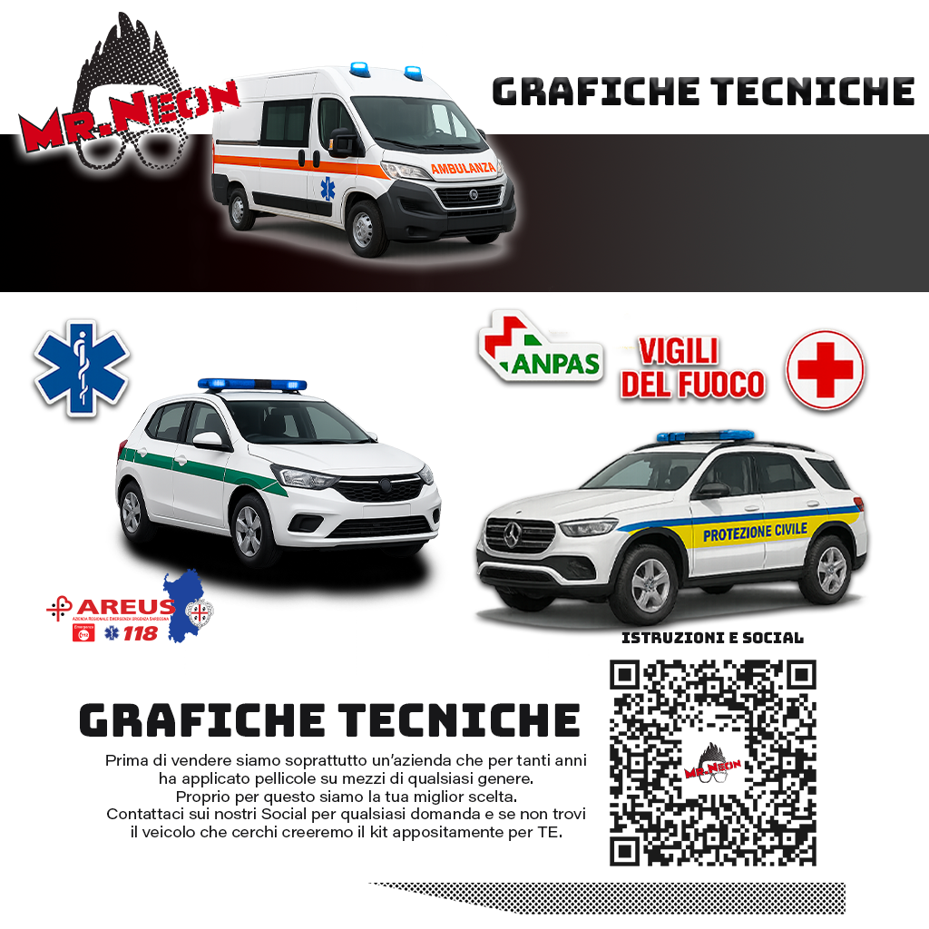 Adesivi e Pellicole Tecniche per Ambulanze, Protezione Civile, Disabili e Forze di Stato