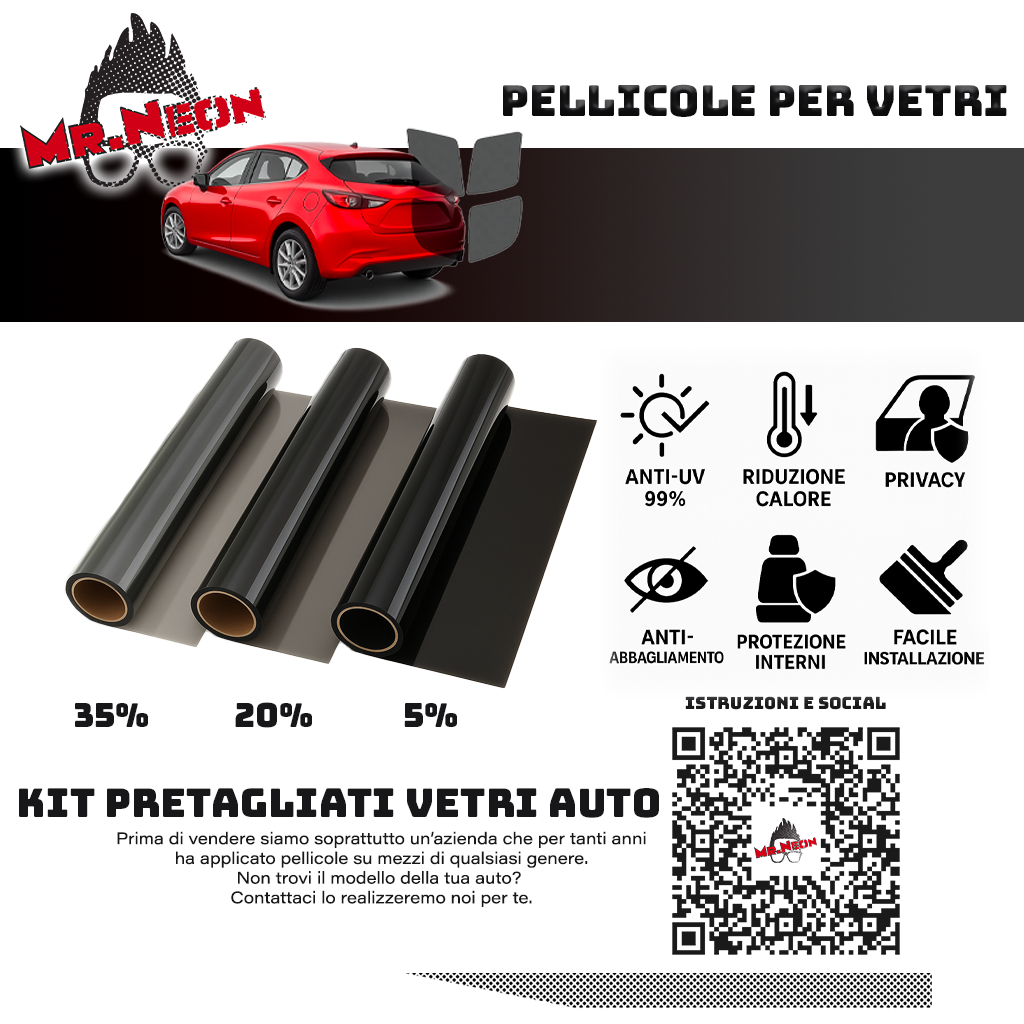 Kit Pellicole Oscuranti Posteriori Pretagliate