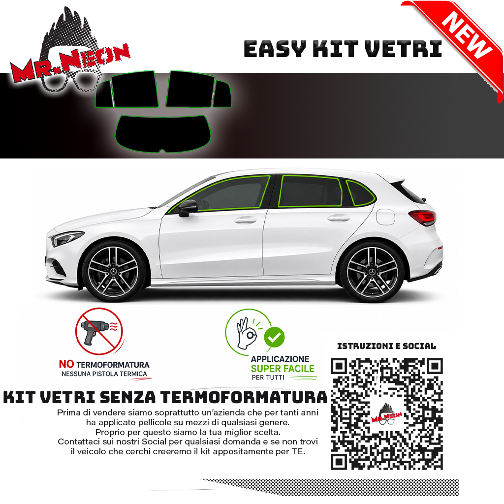 Kit Vetri Auto TPU Pretagliati – Senza Termoformatura