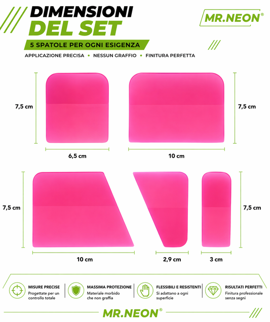 Spatola PPF Professionale Mr.Neon – Applicazione Pellicole Senza Graffi
