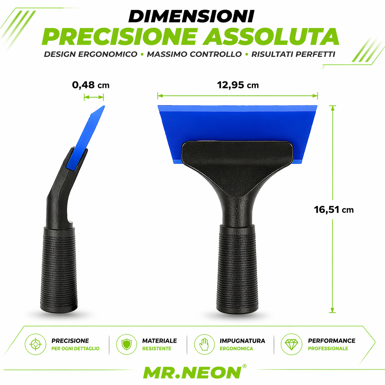 Spatola PPF Professionale con Manico – Silicone Anti Graffio per Pellicole Vetri e Wrapping