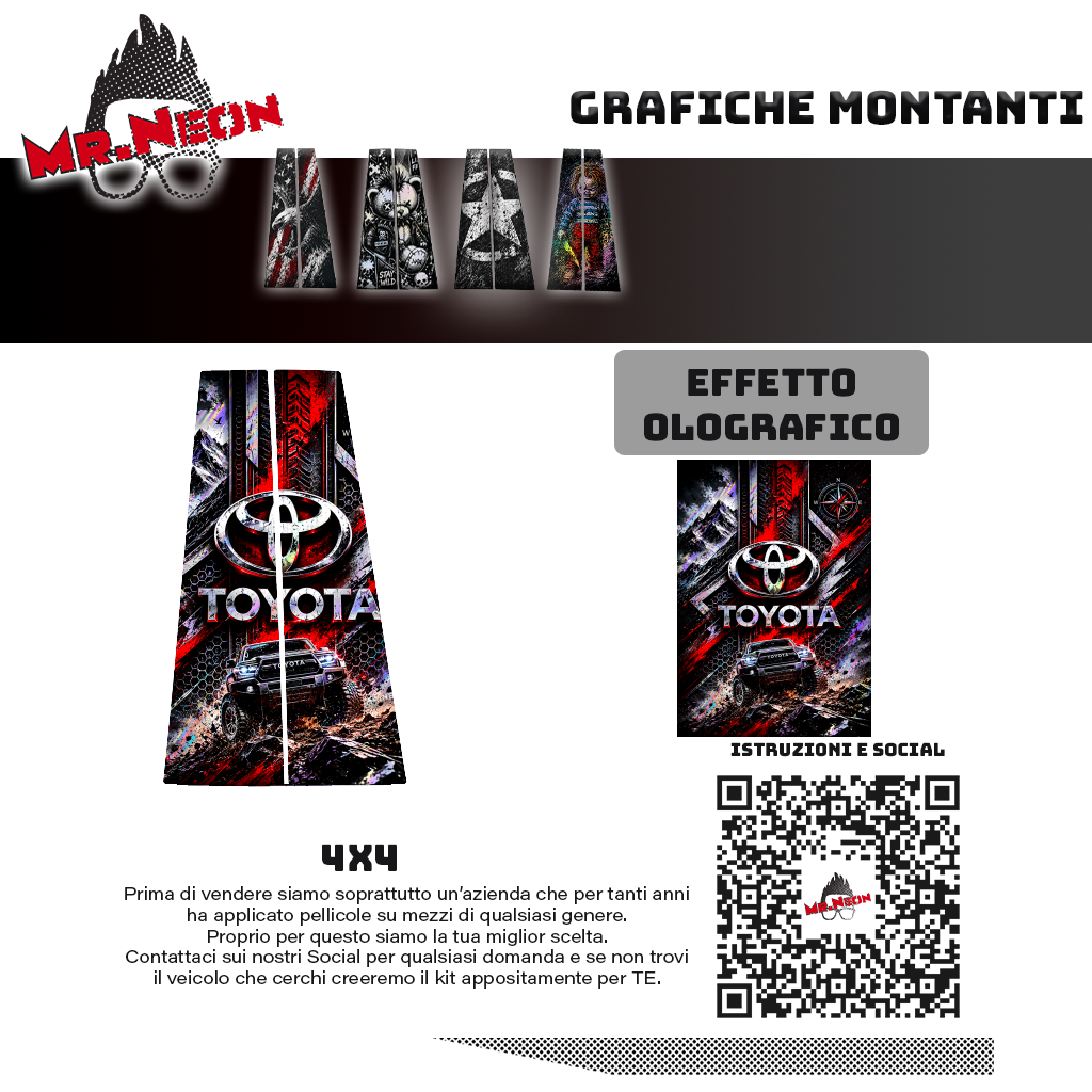 Kit Montanti Auto Toyota Adventure Holographic – Off-Road Adesivi Grafici Laterali