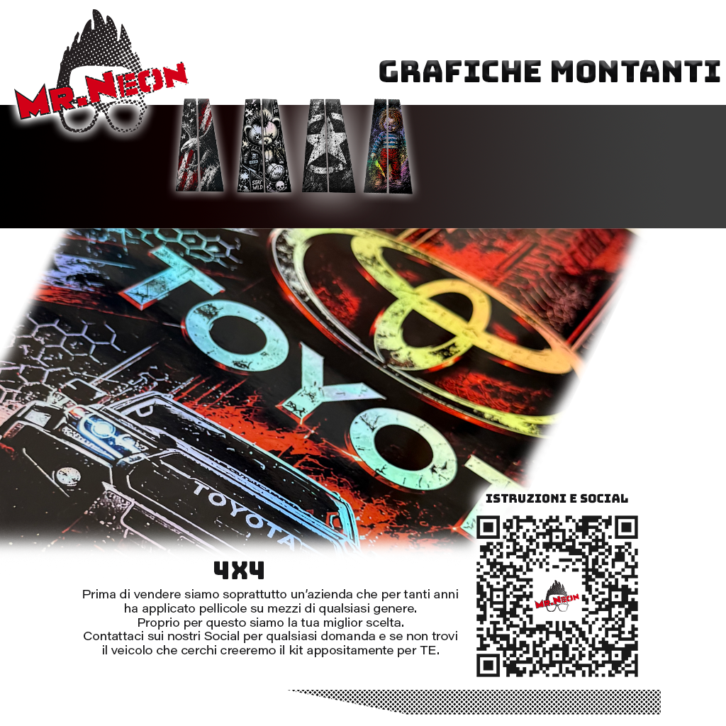 Kit Montanti Auto Toyota Adventure Holographic – Off-Road Adesivi Grafici Laterali