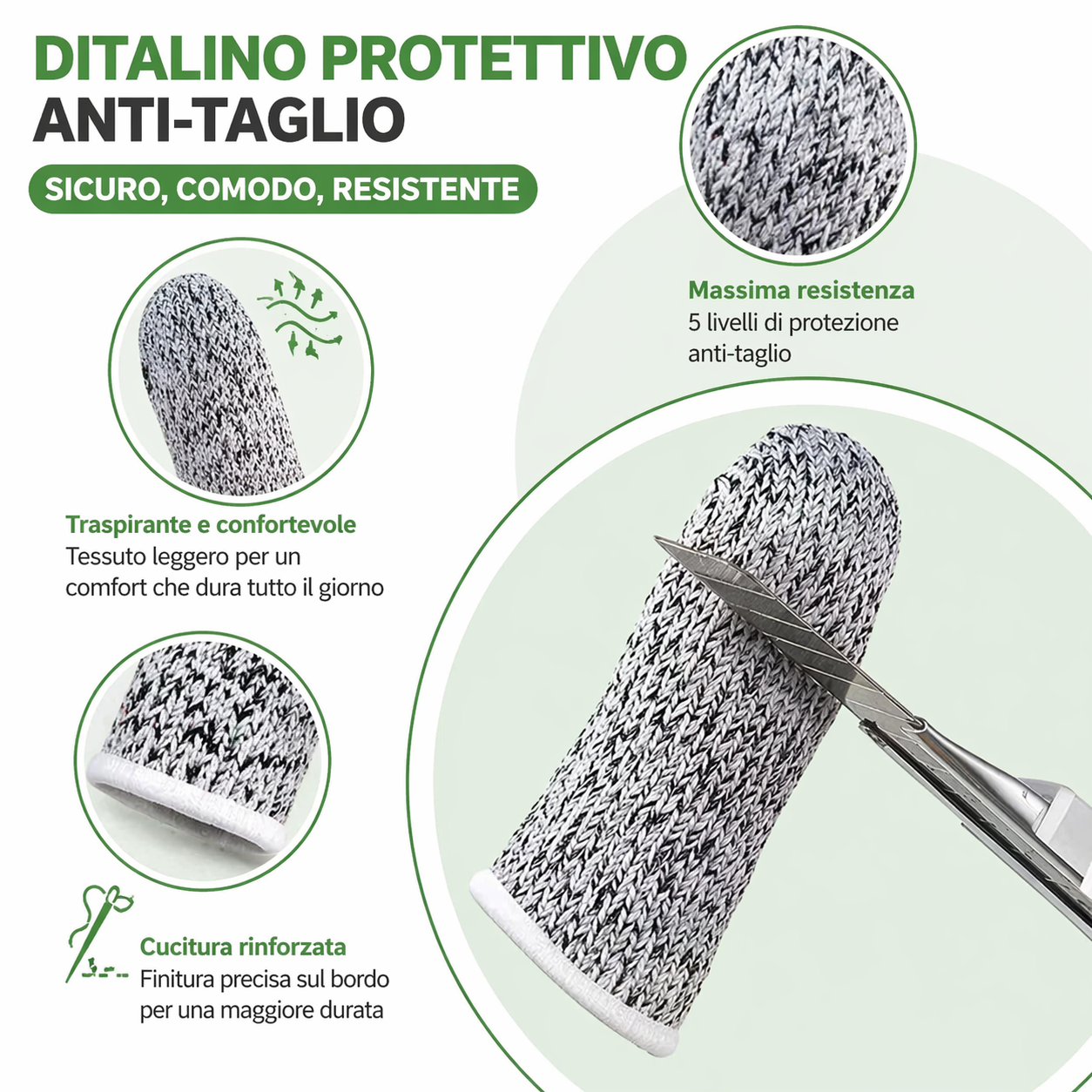 Ditalino Protettivo PPF Antitaglio – Guanto Dito per Wrapping e Pellicole