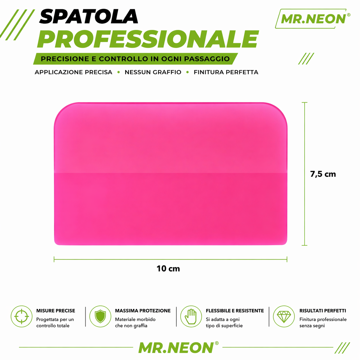 Spatola PPF Professionale Mr.Neon – Applicazione Pellicole Senza Graffi