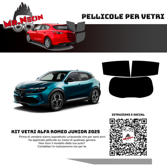 Kit pellicola oscurante posteriore pretagliato per Alfa Romeo Junior 2025