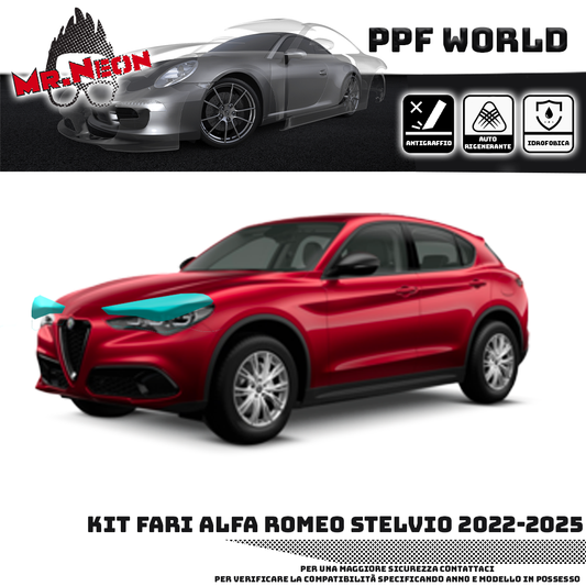 Kit Pellicola Protettiva Fari Alfa Romeo Stelvio (2022–2025) – PPF Pretagliato
