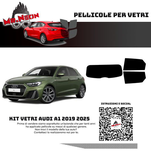 Kit pellicola oscurante posteriore pretagliato per Audi A1 2019-2025.