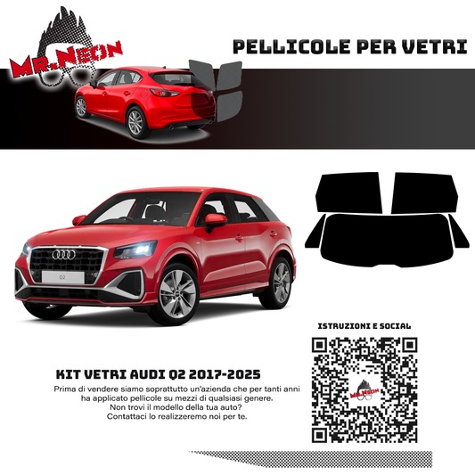 Kit pellicola oscurante posteriore pretagliato per Audi Q2 2017-2025