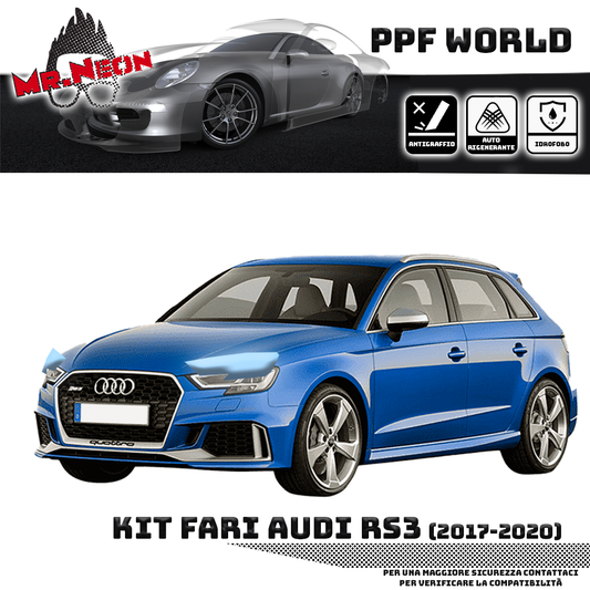 Kit PPF Fotocromatico Fari Anteriori compatibile con Audi RS3 8V (2017–2020) – Pellicola Protettiva Pretagliata
