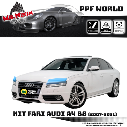 Kit PPF Fari Anteriori compatibile con Audi A4 B8 (2007–2011) – Pellicola Protettiva Pretagliata