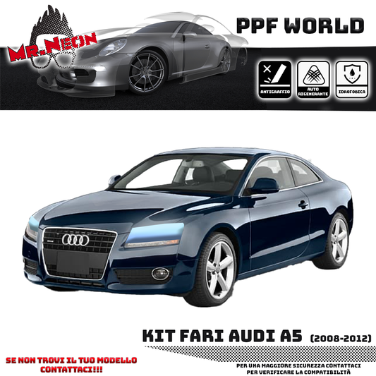 Kit PPF Fari Anteriori compatibile con Audi A5 (2008–2012) – Pellicola Protettiva Pretagliata