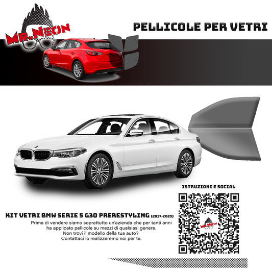 Kit Oscuramento Vetri Anteriori BMW Serie 5 G30 Berlina 2017-2020 – TPU Pretagliato