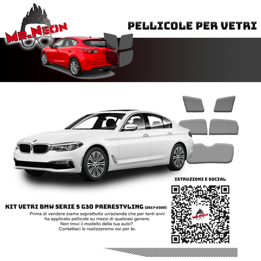 Kit Oscuramento Vetri Posteriori BMW Serie 5 G30 Berlina 2017-2020 – TPU Pretagliato
