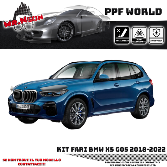 Kit PPF Fotocromatico Fari Anteriori compatibile con BMW X5 G05 (2018–2022) – Pellicola Protettiva Pretagliata | Mr.Neon