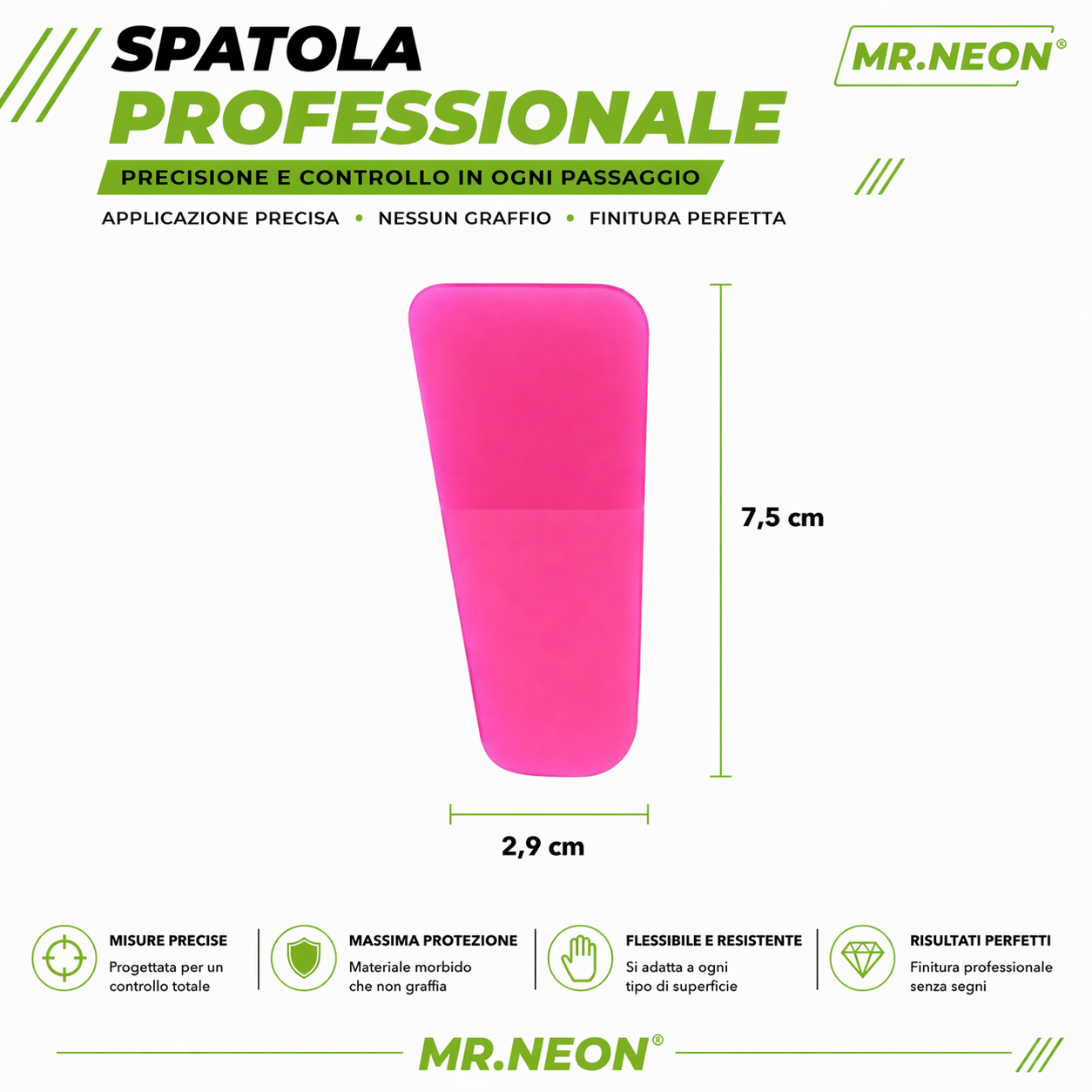 Spatola PPF Professionale Mr.Neon – Applicazione Pellicole Senza Graffi